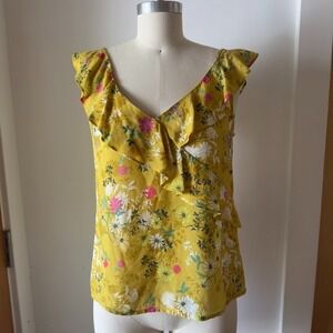 Velvet by Graham & Spencer Kenzie Floral Flutter Sleeve V-neck Flowy Blouse-XS